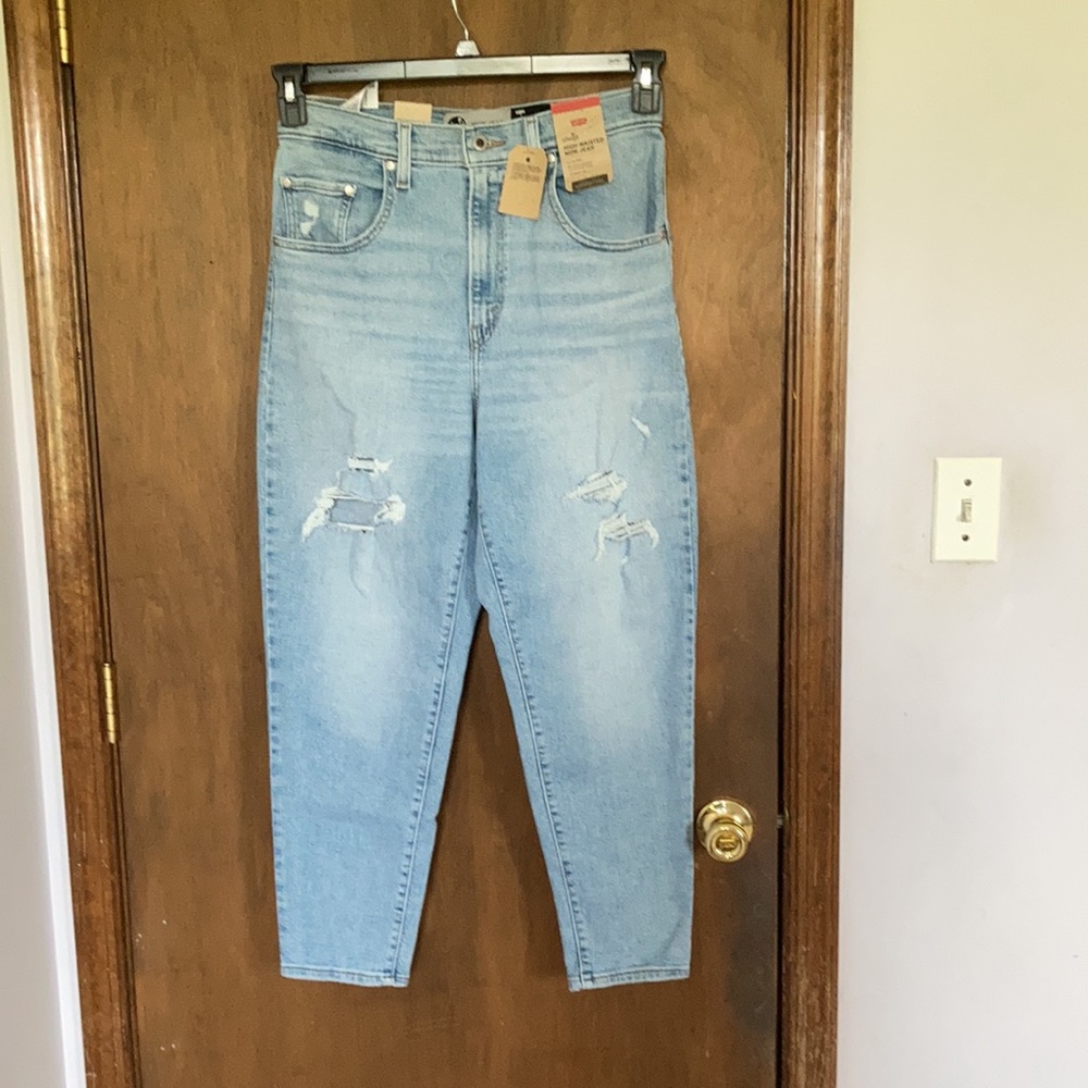 Levi’s silver tab high waisted mom jean distressed retro denim 27 X 27